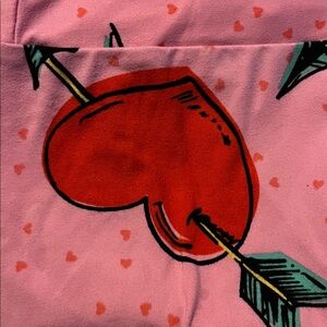 Lularoe Leggings Pink With Red Heart